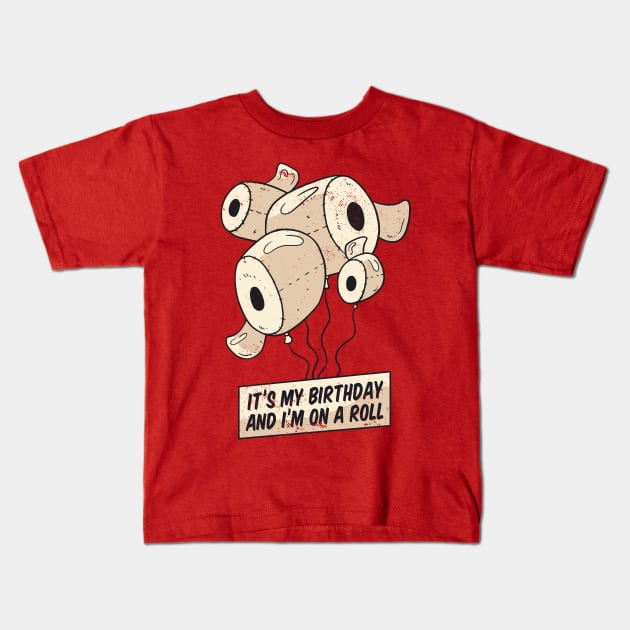 Birthday Toilet Paper T-shirt Kids T-Shirt by Göbelek